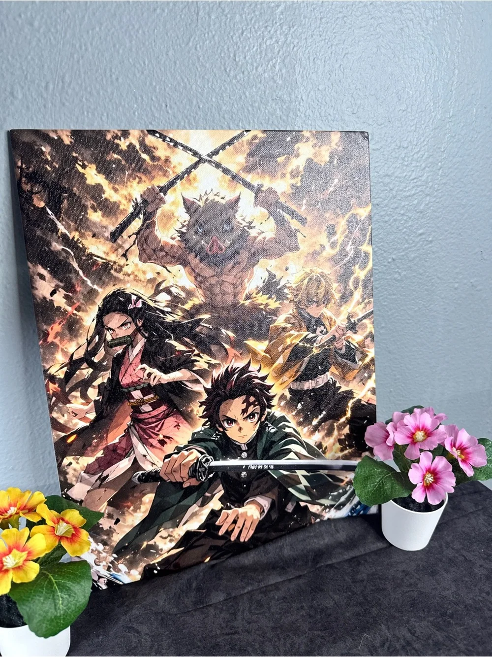 Anime Demon Slayer Wall Art Canvas - Multicolor